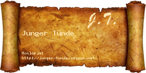 Junger Tünde névjegykártya