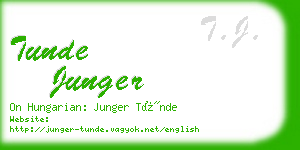 tunde junger business card